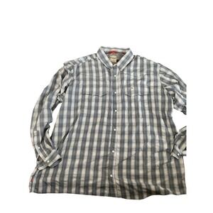 Simms Mens Plaid Western Snap Long Sleeve Fishing Shirt Grey White XLT